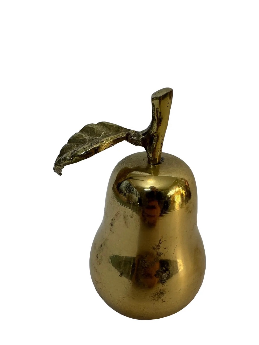 Vintage Mid-Century Modern Solid Brass Pear Bell